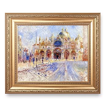 【真作】絵画　油彩10号　サン・マルコ広場　ヴェネツィア風景画　U144 Amazon.co.jp: サンマルコ広場、ピエール=オーギュスト